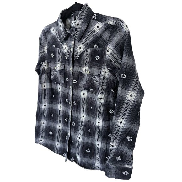 Ariat REAL Thunderstorm Snap Front Long Sleeve Button Up Plaid Shirt Small - Picture 4 of 8